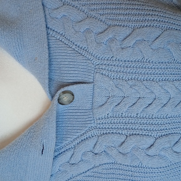 Talbots Blue Cable Knit Sweater Sleeveless Size M - Picture 3 of 8